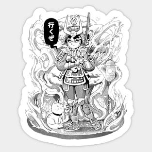 Samurai Bonsai - Black & White Sticker